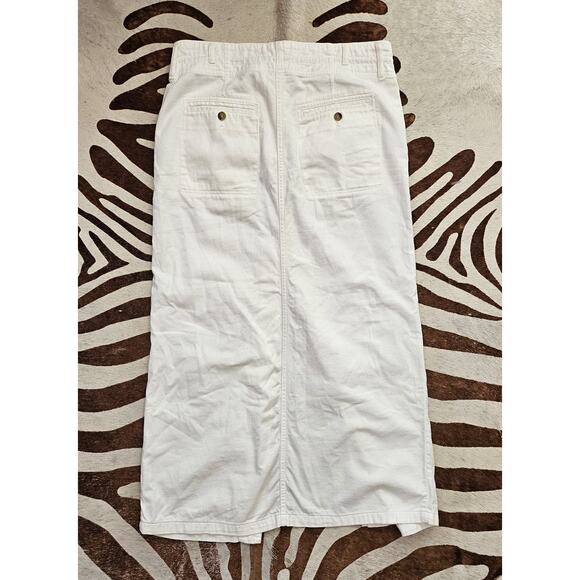 Free People Ecru White Front Split Maxi Skirt Soft Oversized - Picture 2 of 4